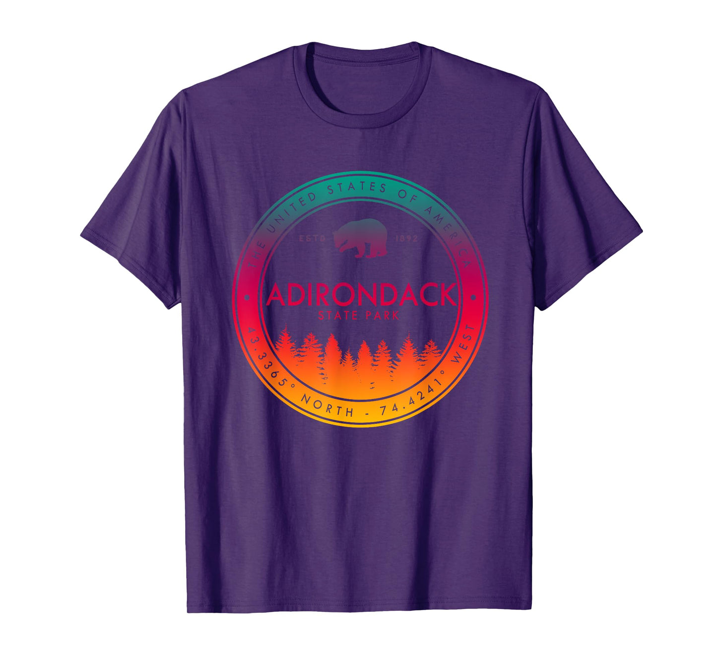Adirondack State Park T Shirt Emblem Mountains New York T-Shirt