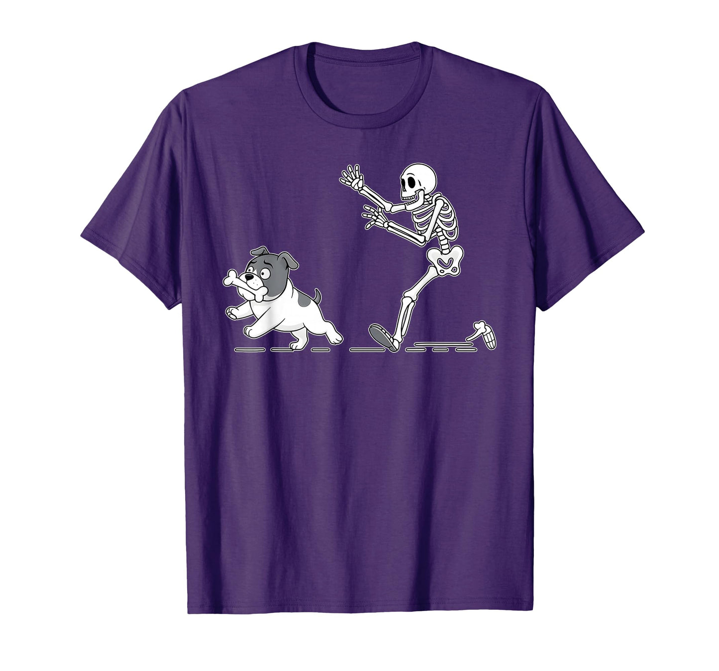 Halloween Dog Funny Skeleton, Skeleton Chasing Dog Men Women T-Shirt