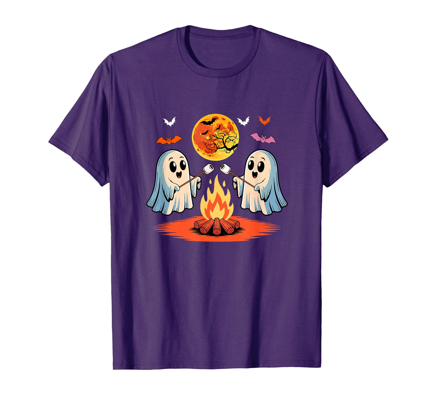 Cute Couple Boo Ghost Camping Halloween Kids Family Group T-Shirt