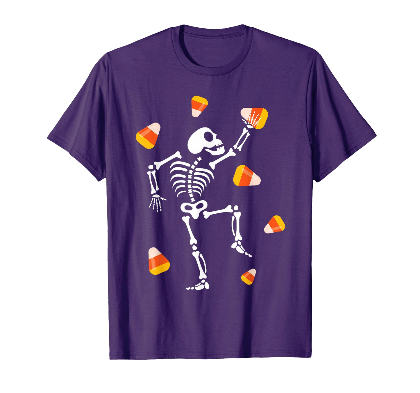 Funny Candy Corn Skeleton Costume Men Women Kids Halloween T-Shirt