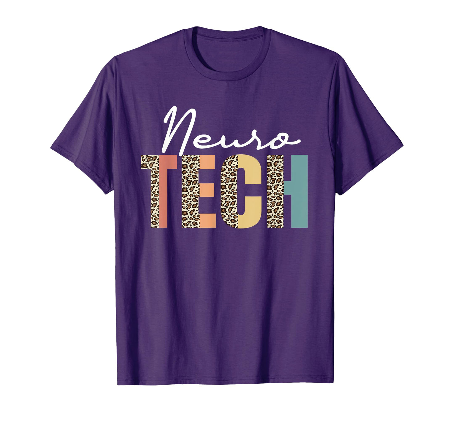 Neuro Tech Leopard Pattern Neurology Nursing EEG Brain Waves T-Shirt