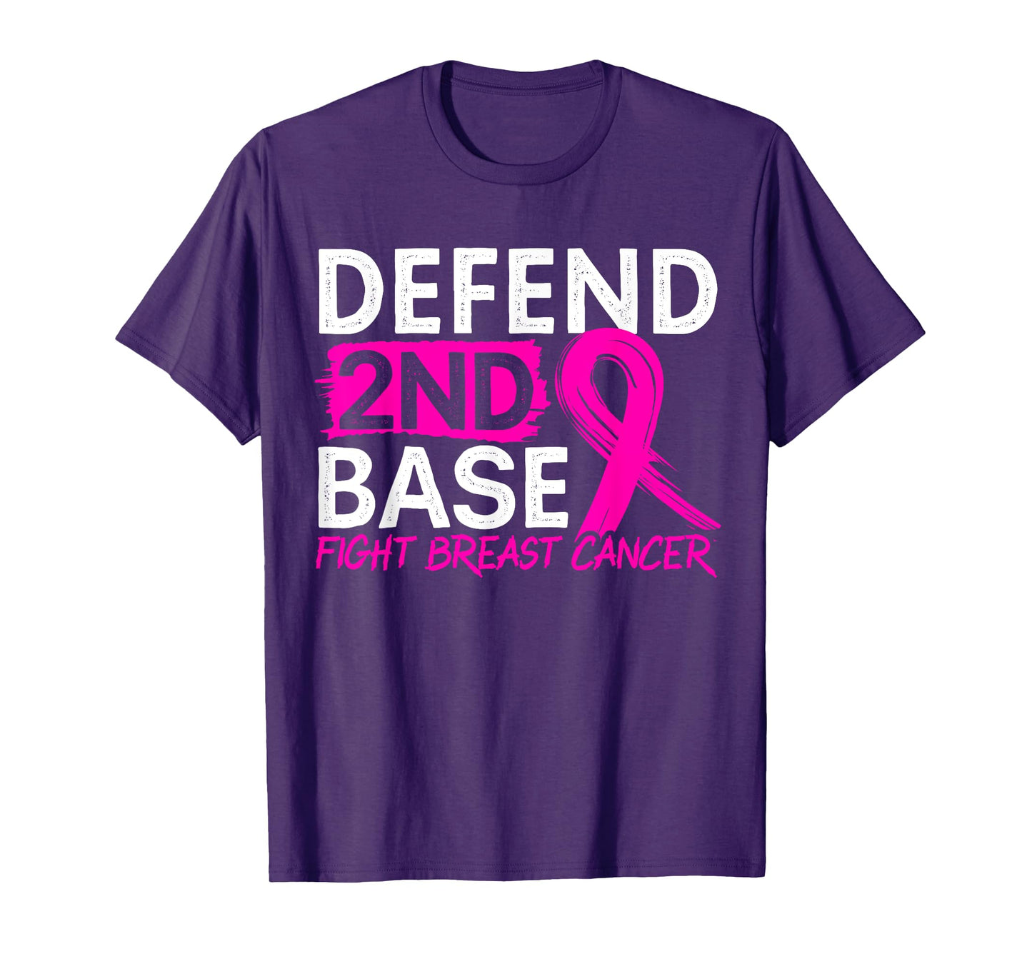 Defend 2nd Base Baseball Player Breast Cancer Awareness T-Shirt