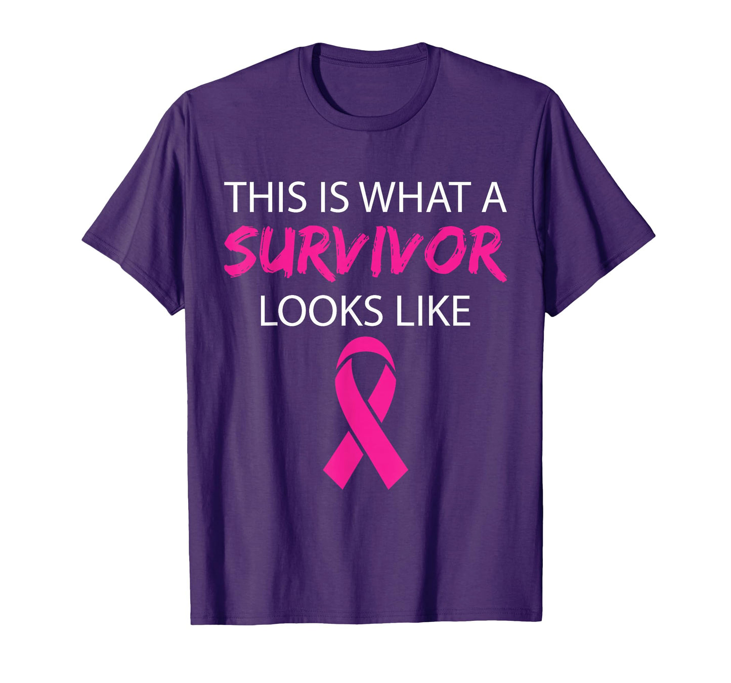 This is What A Survivor Looks Like Pink Ribbon Women Girls T-Shirt