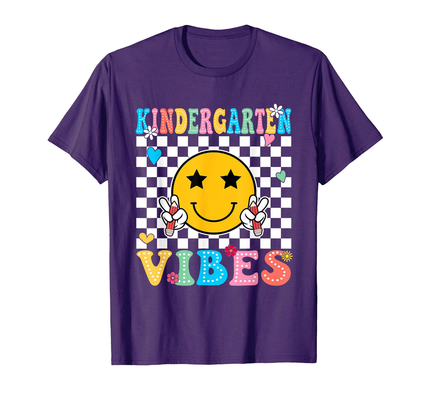 Kindergarten Vibes Smile Face Back To School Kinder Girl Kid T-Shirt