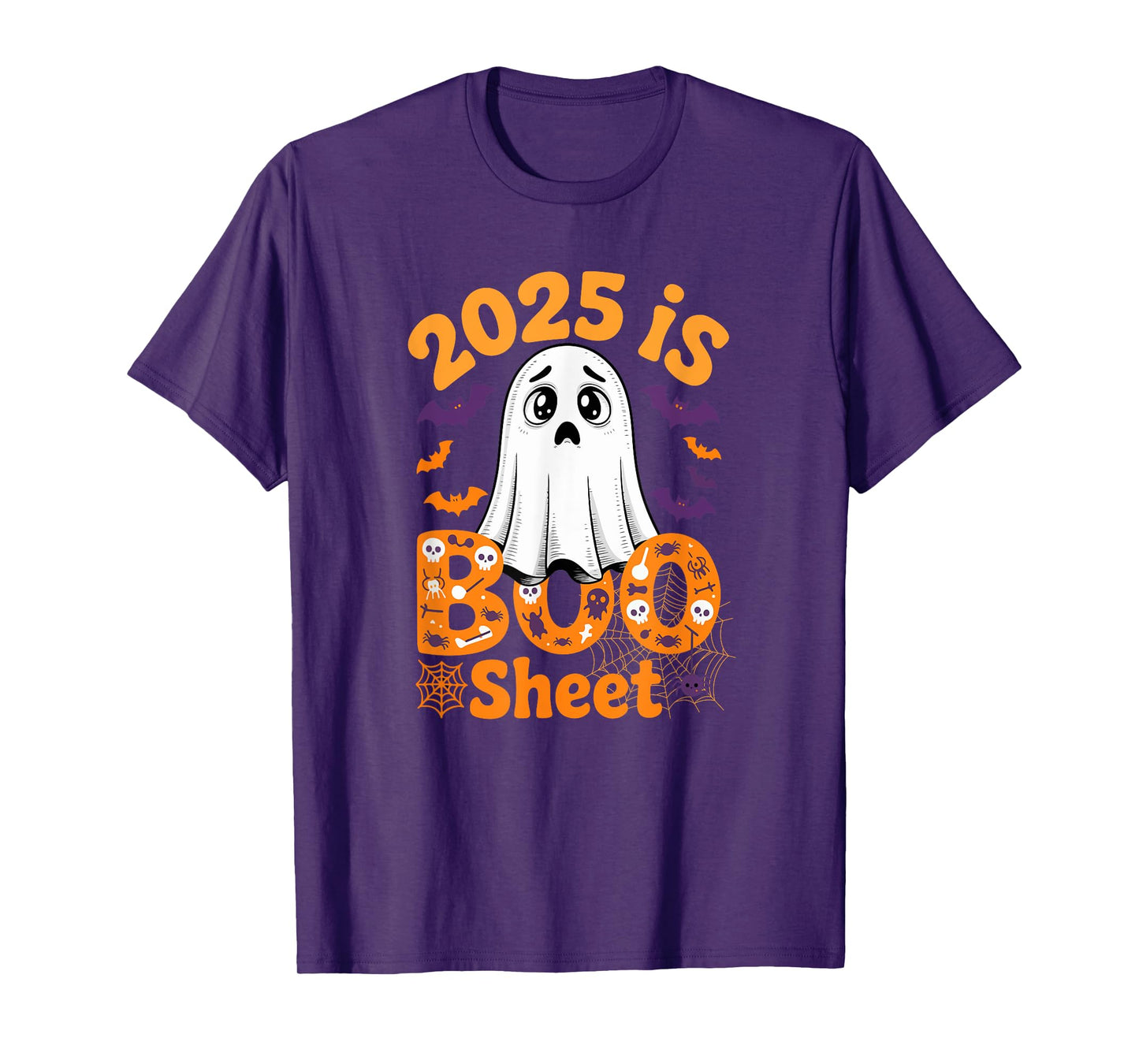 2025 is Boo Sheet Boo Ghost Halloween Costume Boring T-Shirt