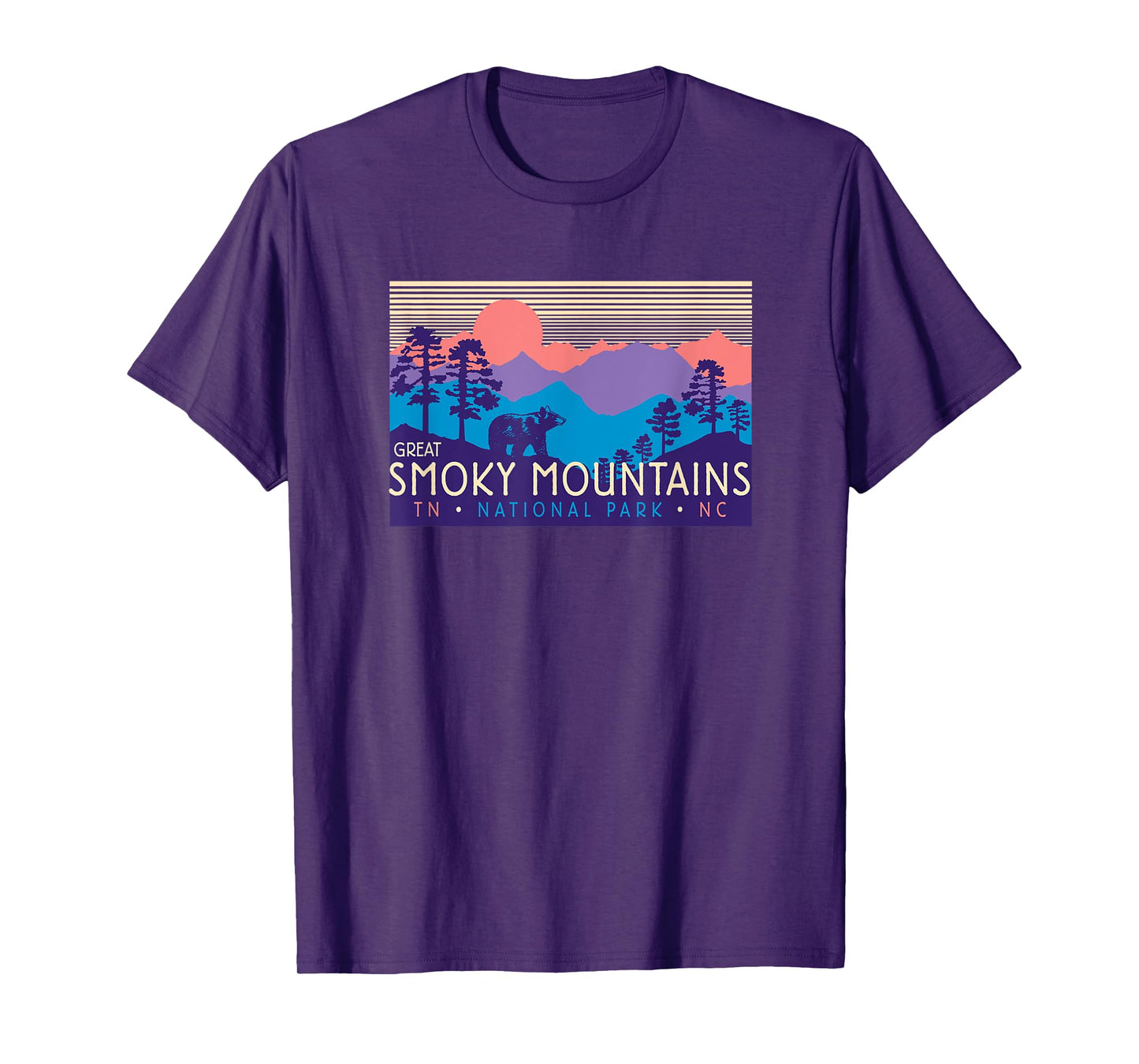 Great Smoky Mountains National Park Retro Scenery T-Shirt