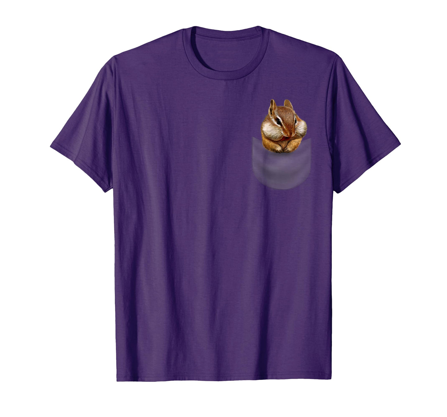 Cute Chipmunk Hanging Out in Pocket, Squirrel T-Shirt