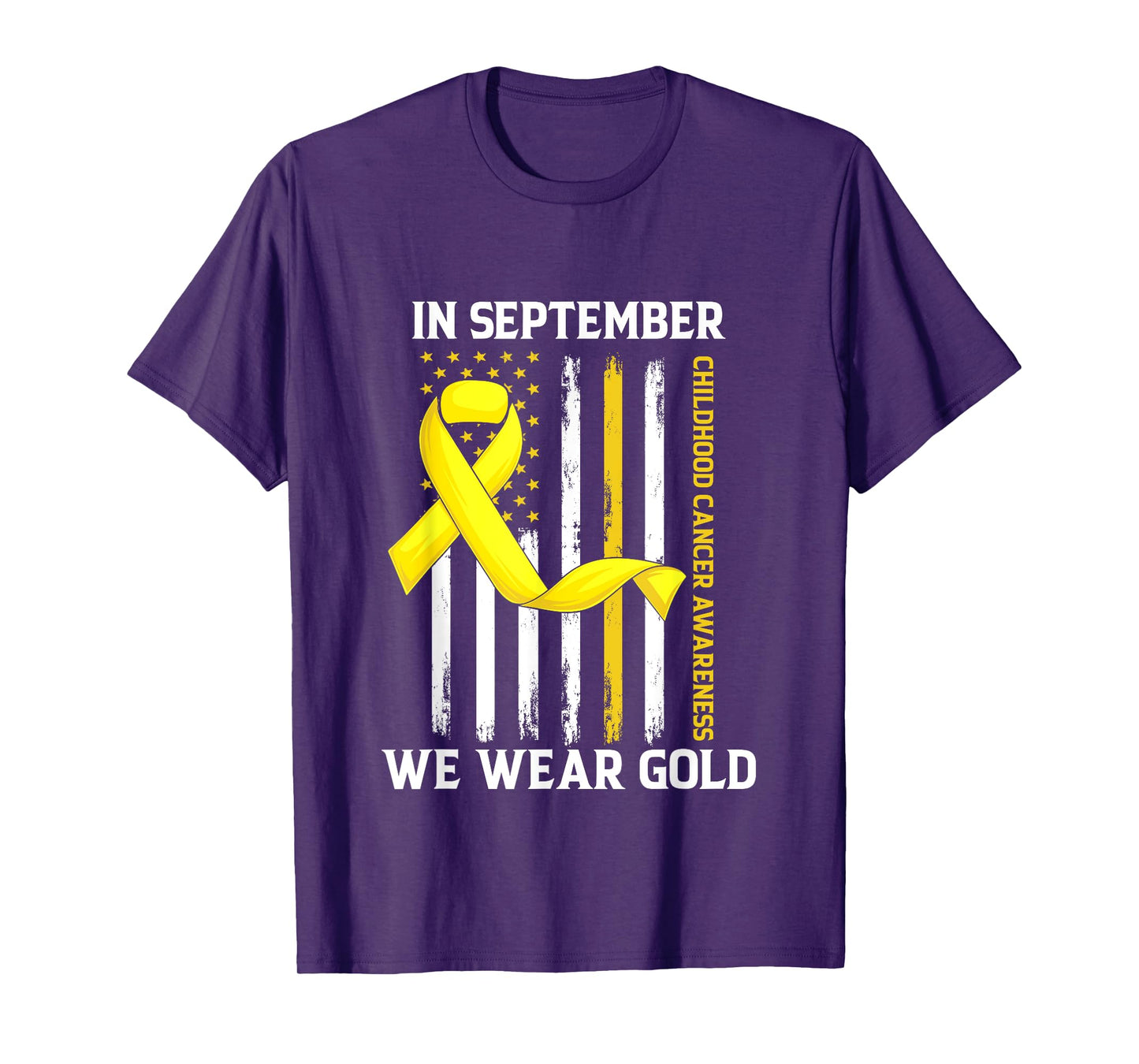 In September We Wear Gold Yellow Childhood Cancer Awareness T-Shirt