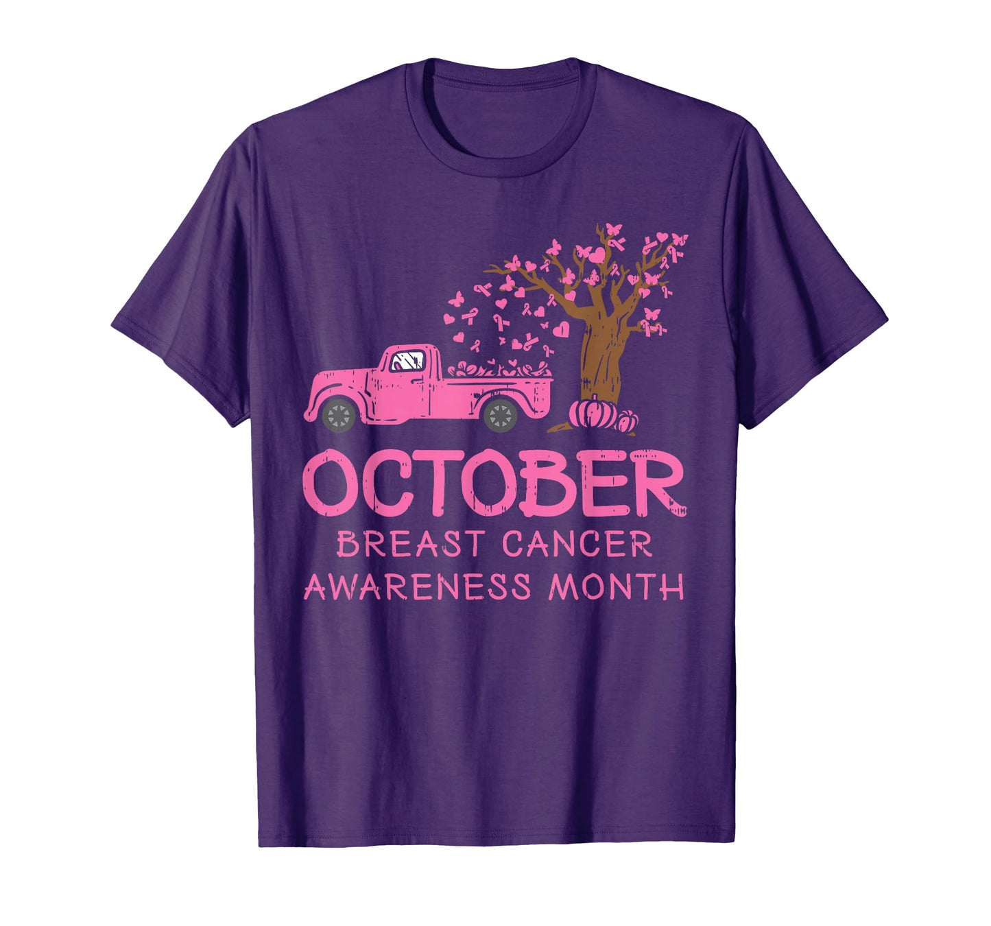 October Pink Car RIbbon Breast Cancer Awareness Month Gift T-Shirt