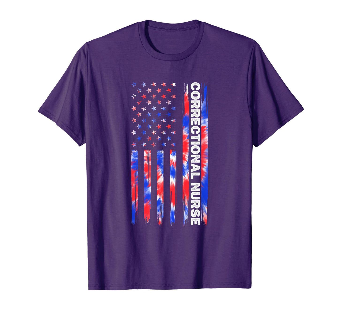 Correctional Nurse Nursing Tie Dye American Flag 4th Of July T-Shirt