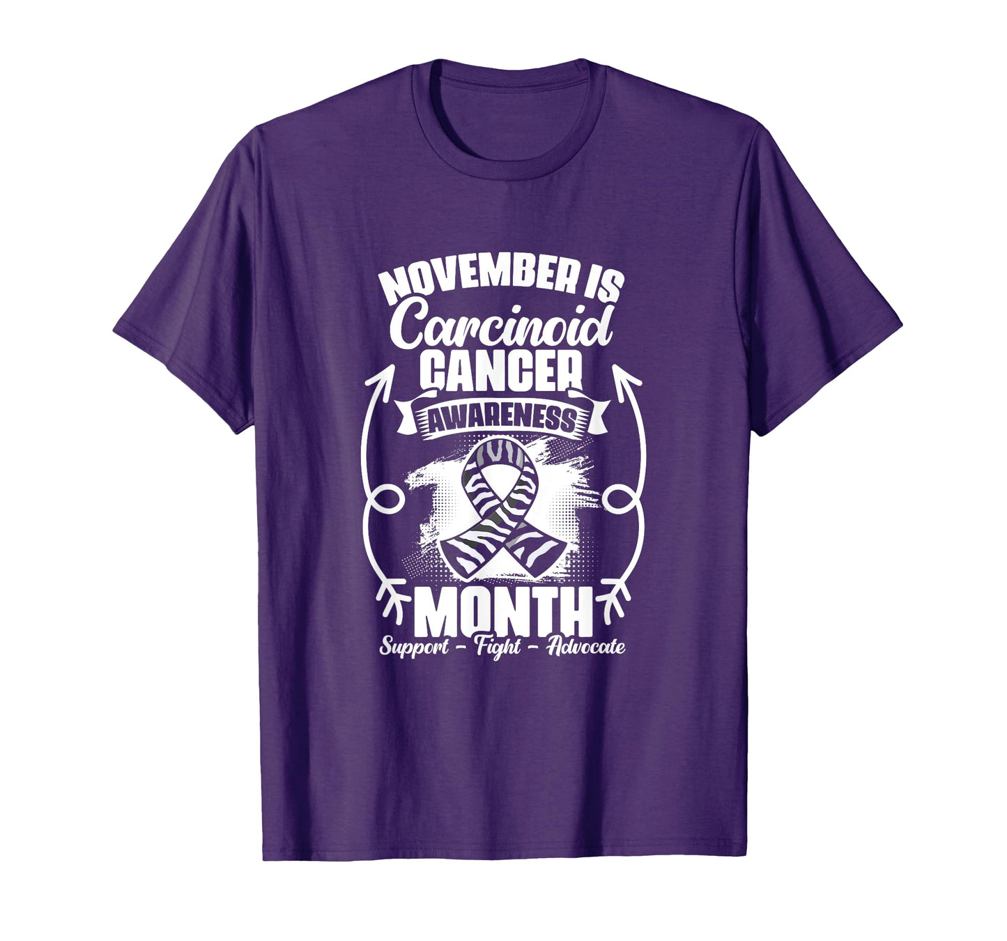 Zebra Ribbon November Carcinoid Cancer Awareness T-Shirt