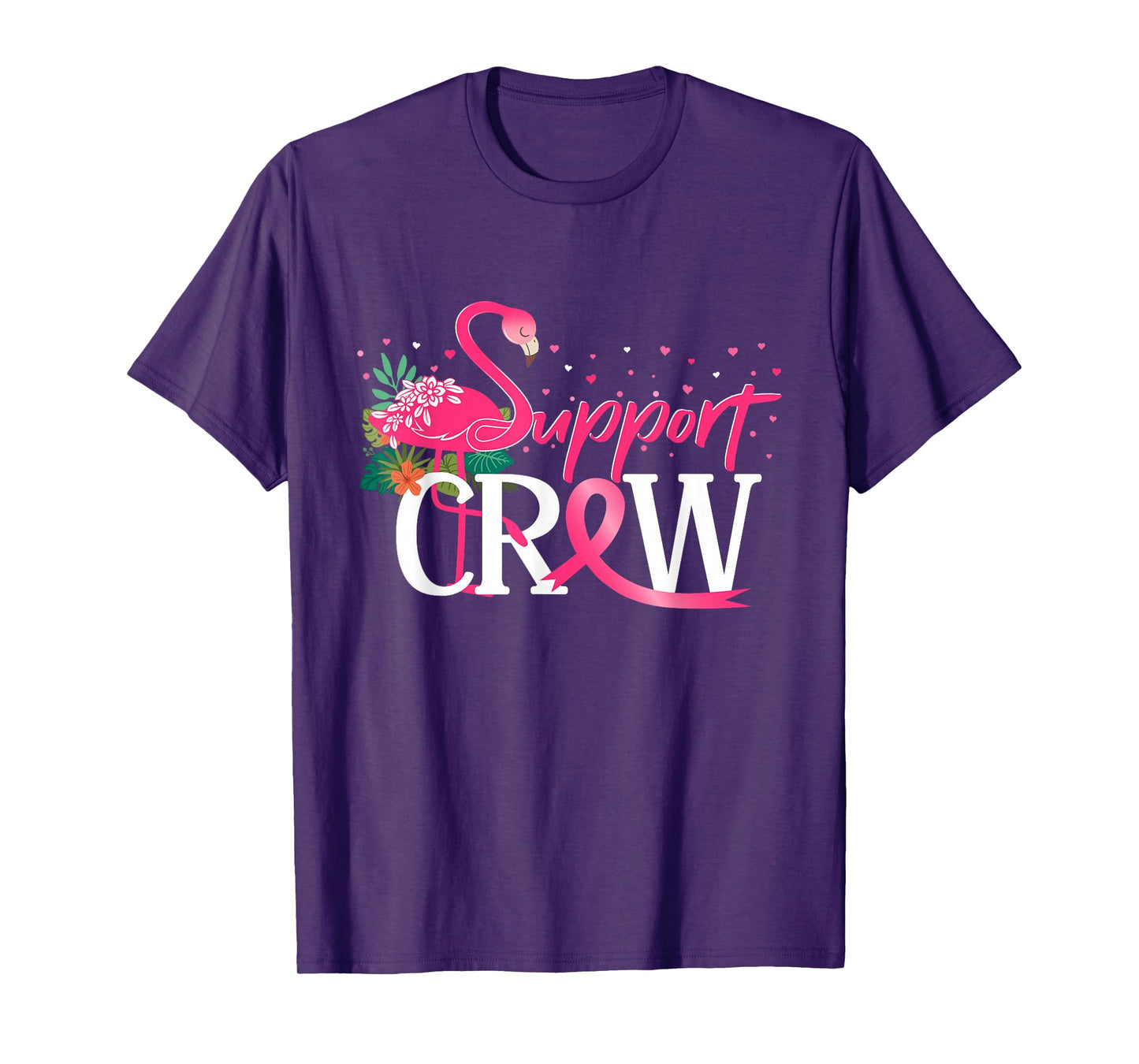 Warrior Support Crew Flamingo Breast Cancer Awareness T-Shirt