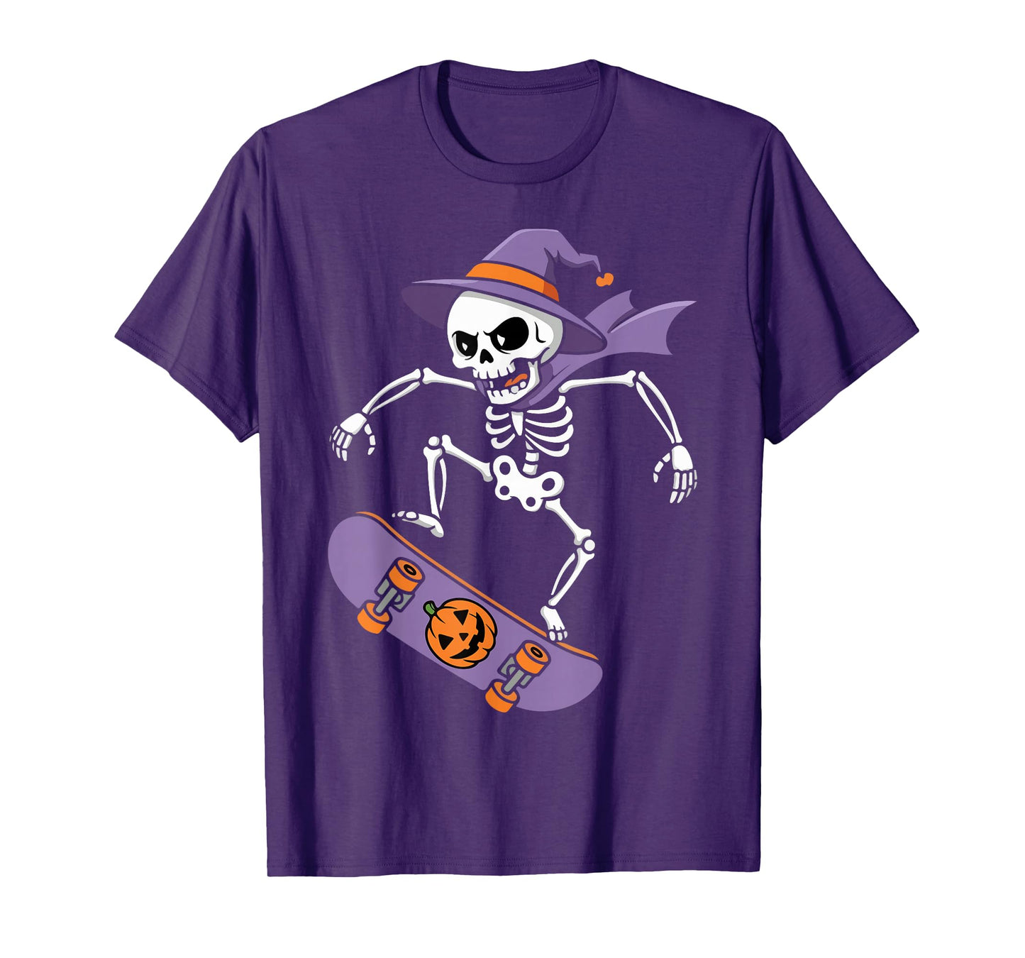 Halloween Skater Skeleton Skateboard Trick Men Boys Kids T-Shirt