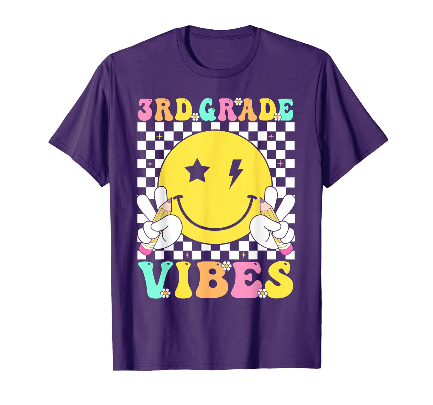 3rd Grade Vibes Girls Back To School Third Grade Teacher T-Shirt