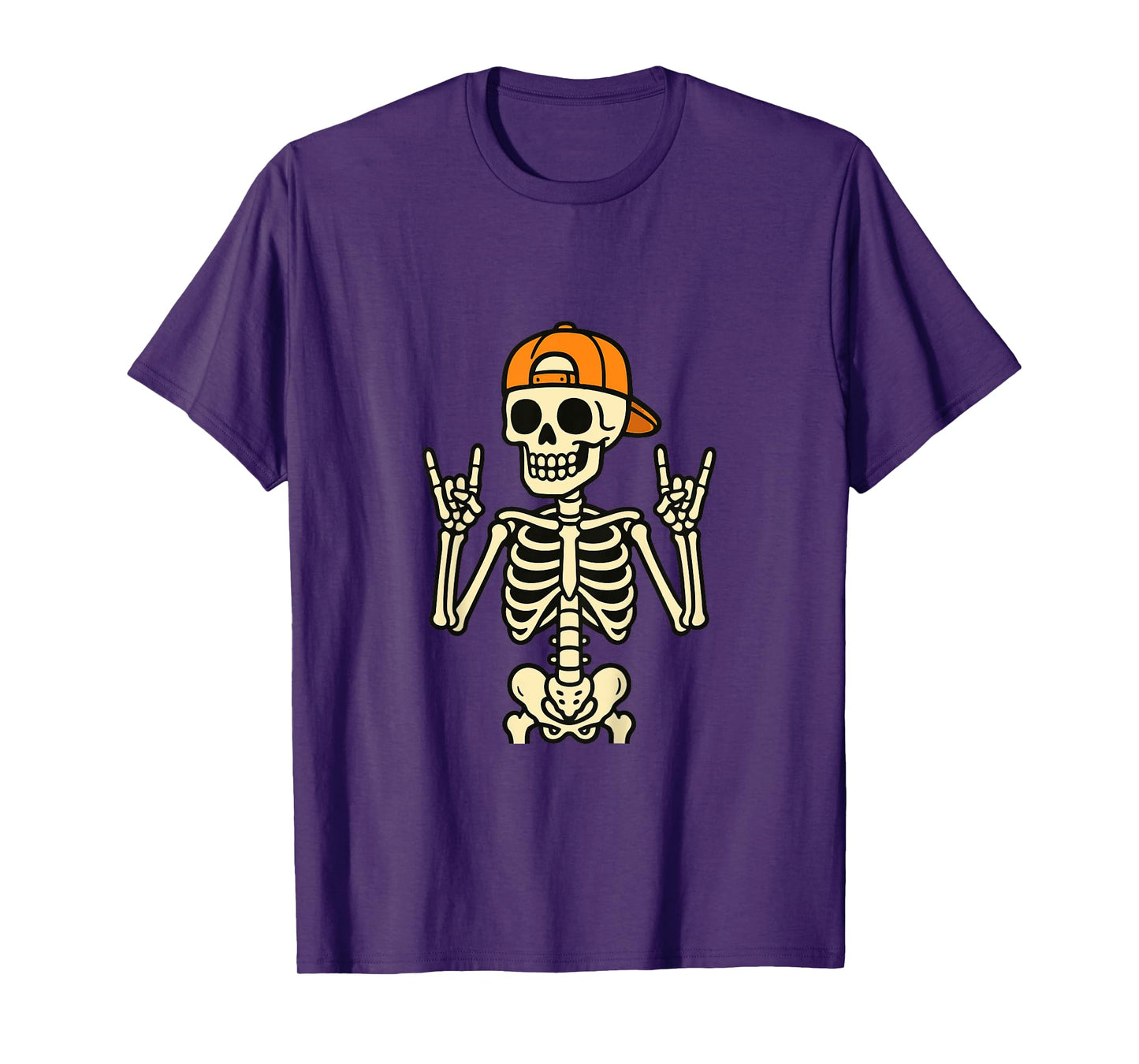 Rock Skeleton Halloween Kids Toddler Teens T-Shirt