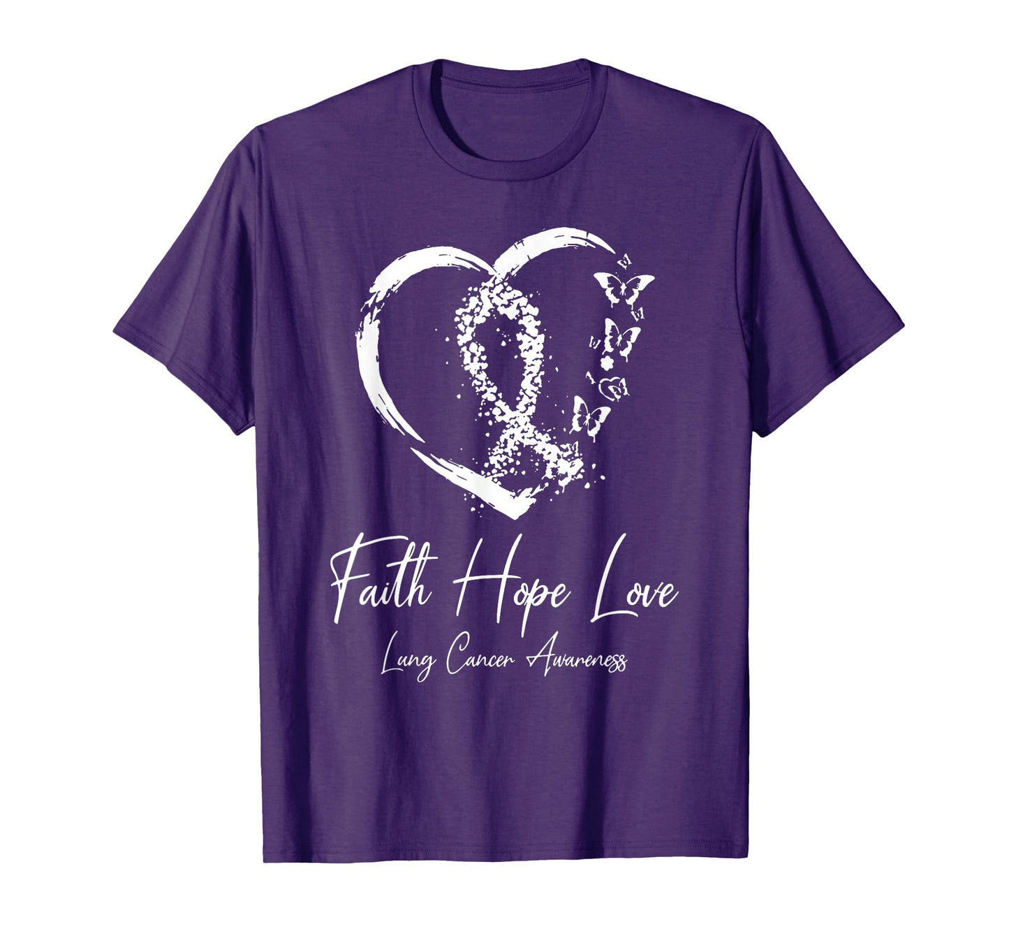 White Ribbon Faith Hope Love Support Lung Cancer Warrior T-Shirt