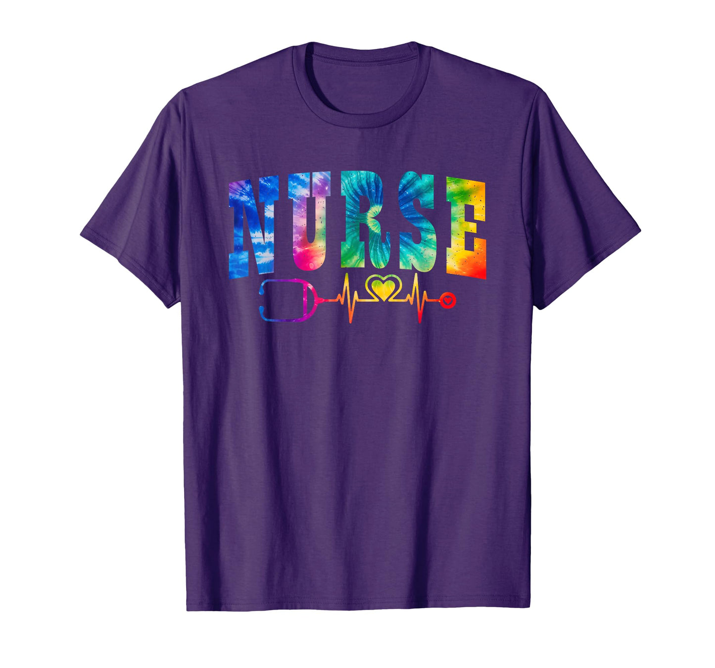 Nurse's Life Tie Dye Heart Stethoscope Nurse Week 2025 T-Shirt