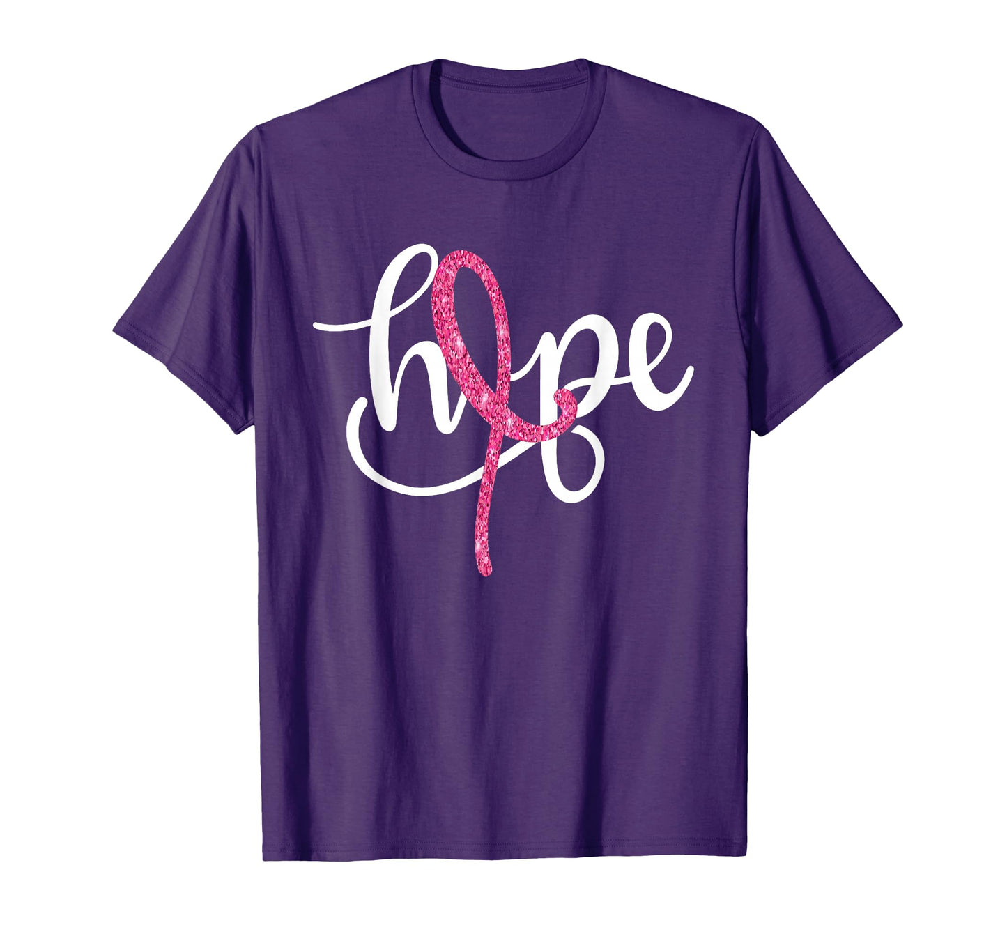 Hope Pink Ribbon Breast Cancer Awareness Support Women Girls T-Shirt