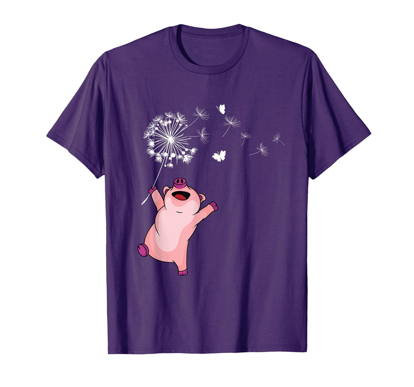 Happy Pig Lover Kids Dandelion Nature Dancing Pig T-Shirt