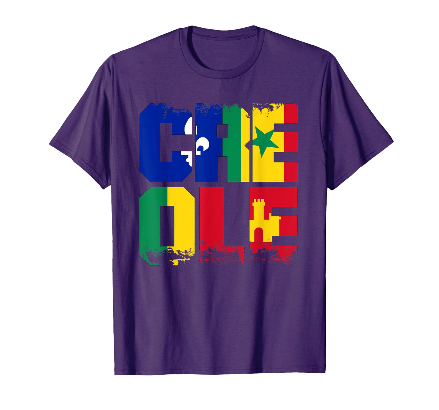 Creole Cultural Flag Design, Louisiana Creole Heritage Tee T-Shirt