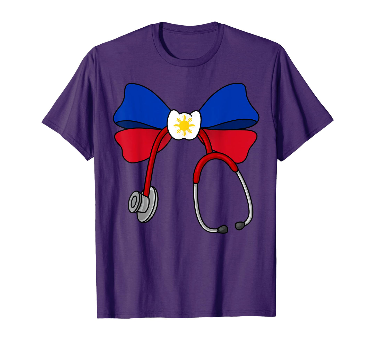 Filipina Coquette Nurse Bow Philippines Flag Pinay Nurse T-Shirt