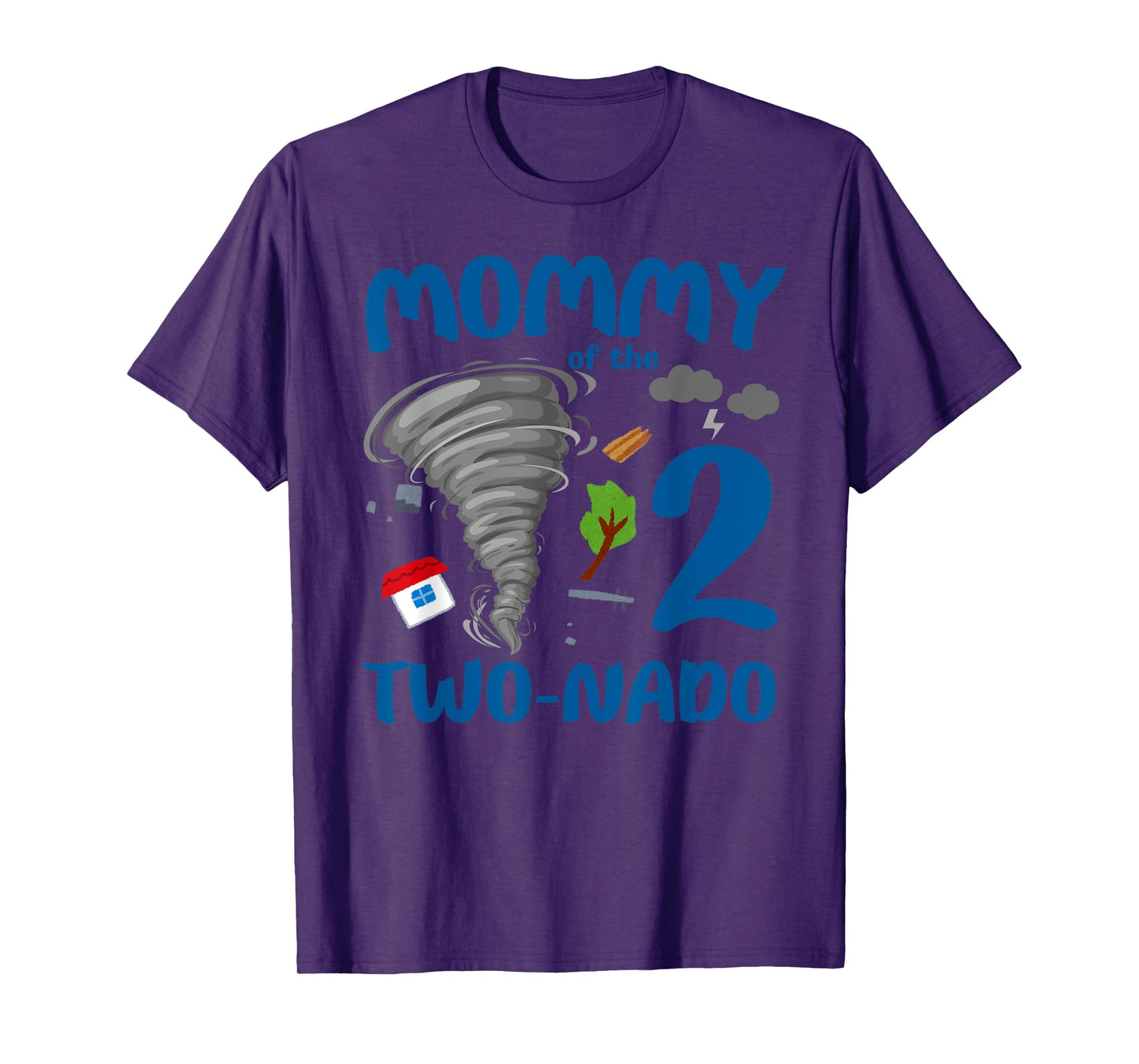 Mommy of the Two-nado Tornado Themed 2nd Birthday Boy Party T-Shirt