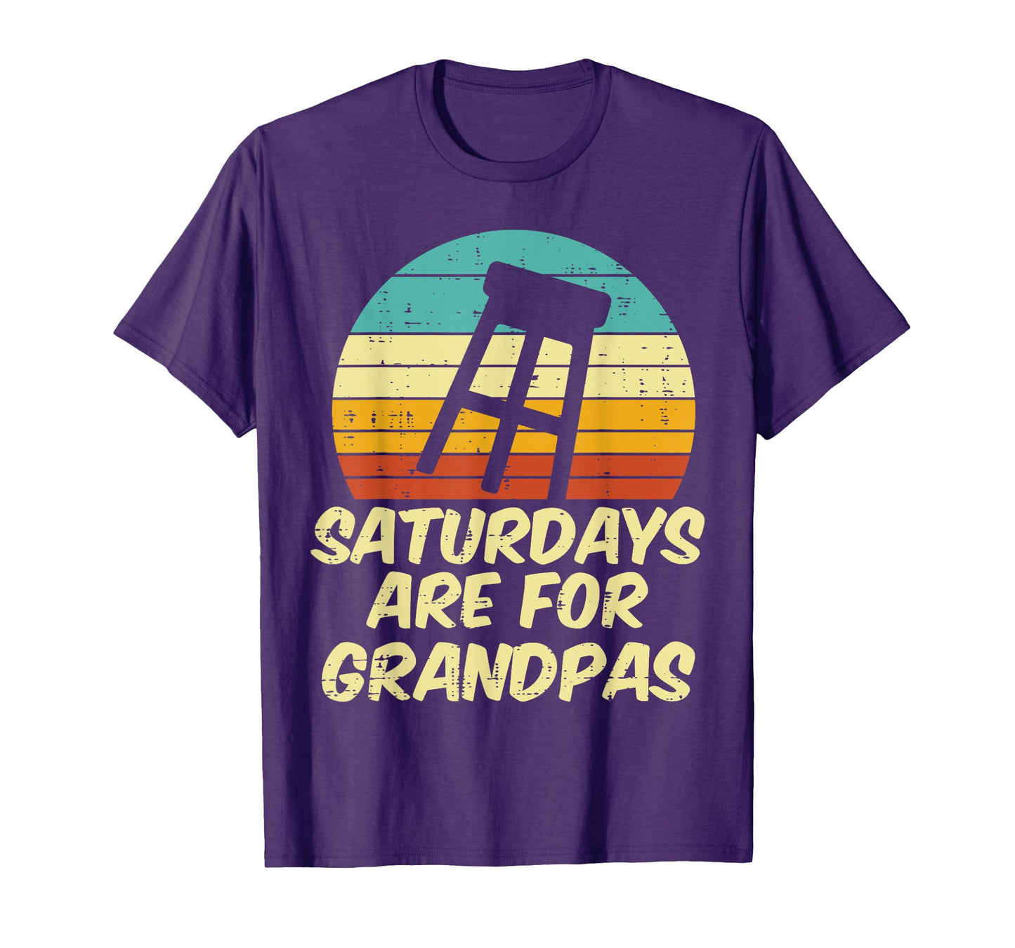 Barstool Saturdays Are For Grandpas Sunset Retro Fathers Day T-Shirt