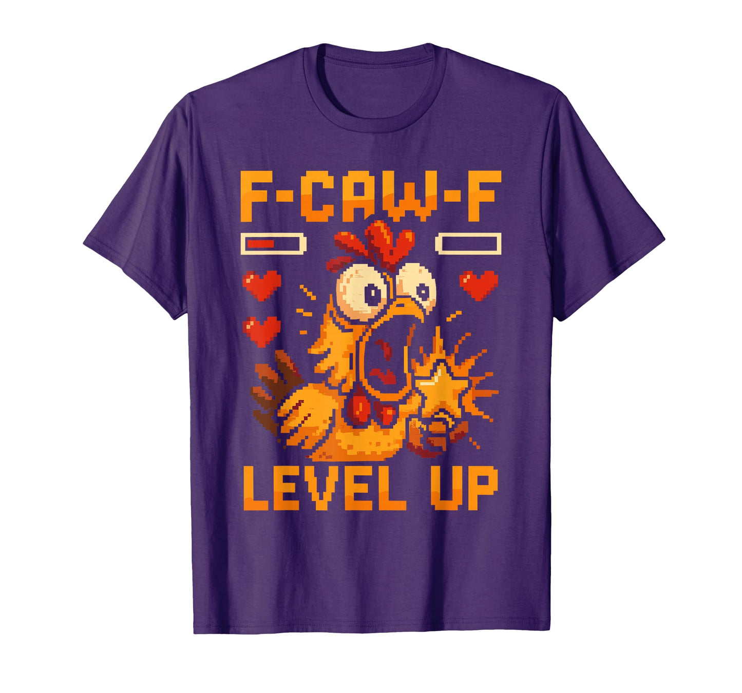 F-Caw-F Funny Chicken Pixel Art Retro Gaming F Caw F Meme T-Shirt
