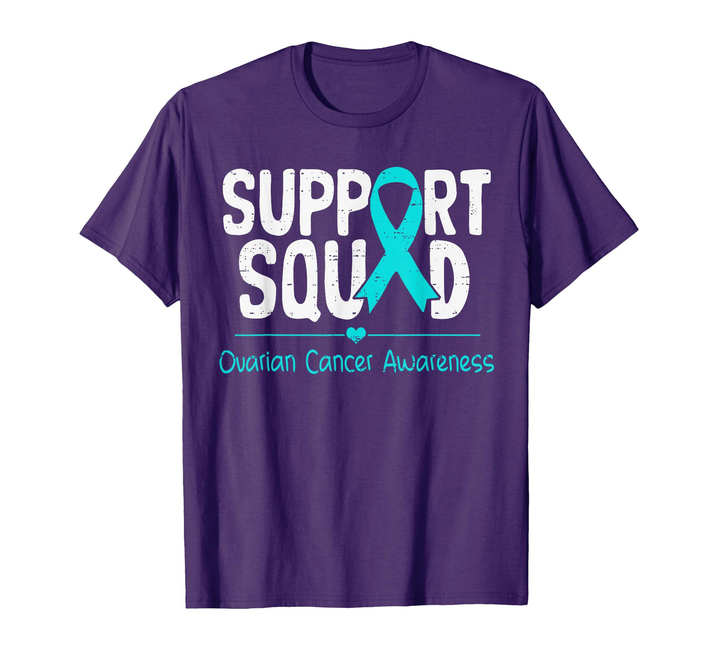 Support Ovarian Cancer Awareness Ribbon Teal Men Women Kids T-Shirt
