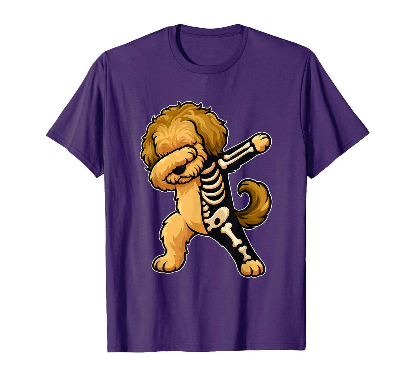 Dabbing Sproodle Half Skeleton Halloween Costume Owner Lover T-Shirt