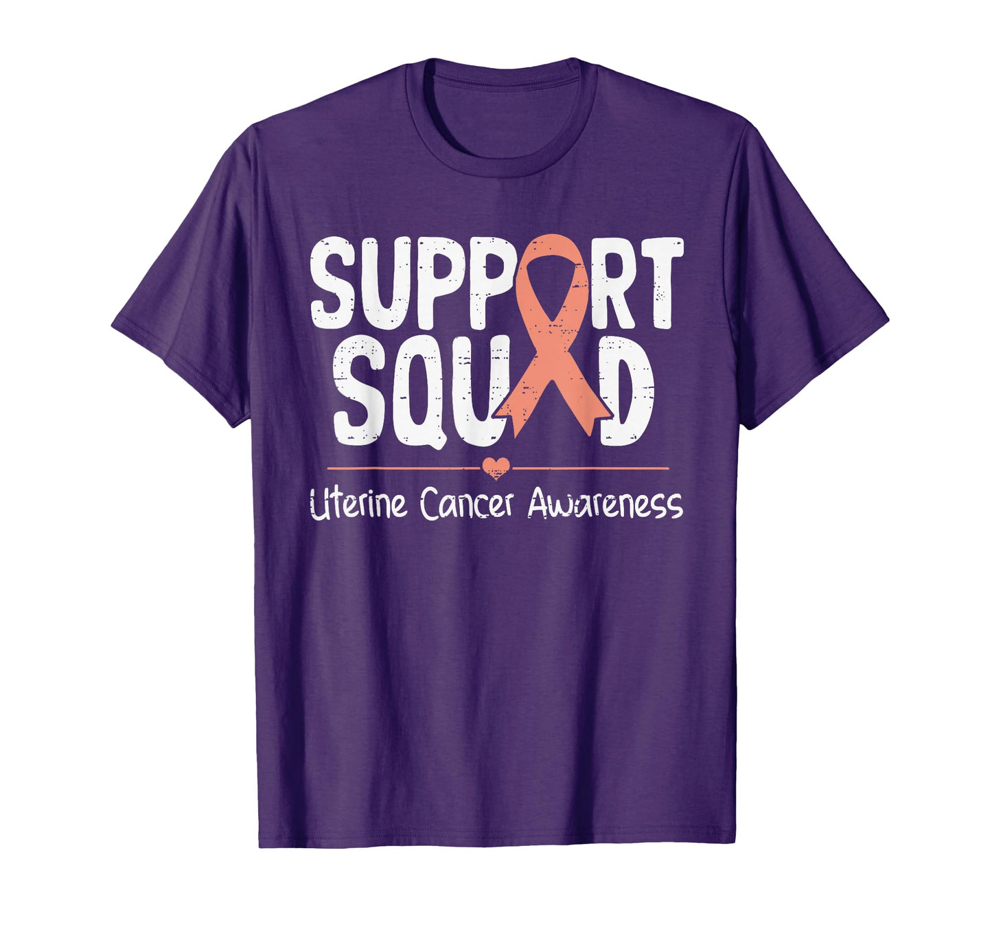 Support Uterine Cancer Awareness Ribbon Peach Men Women Kids T-Shirt