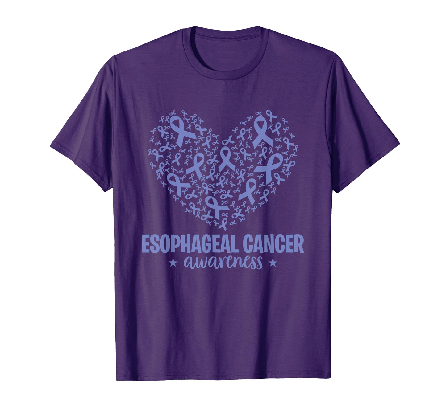 Esophageal Cancer Awareness Periwinkle Ribbon Heart T-Shirt