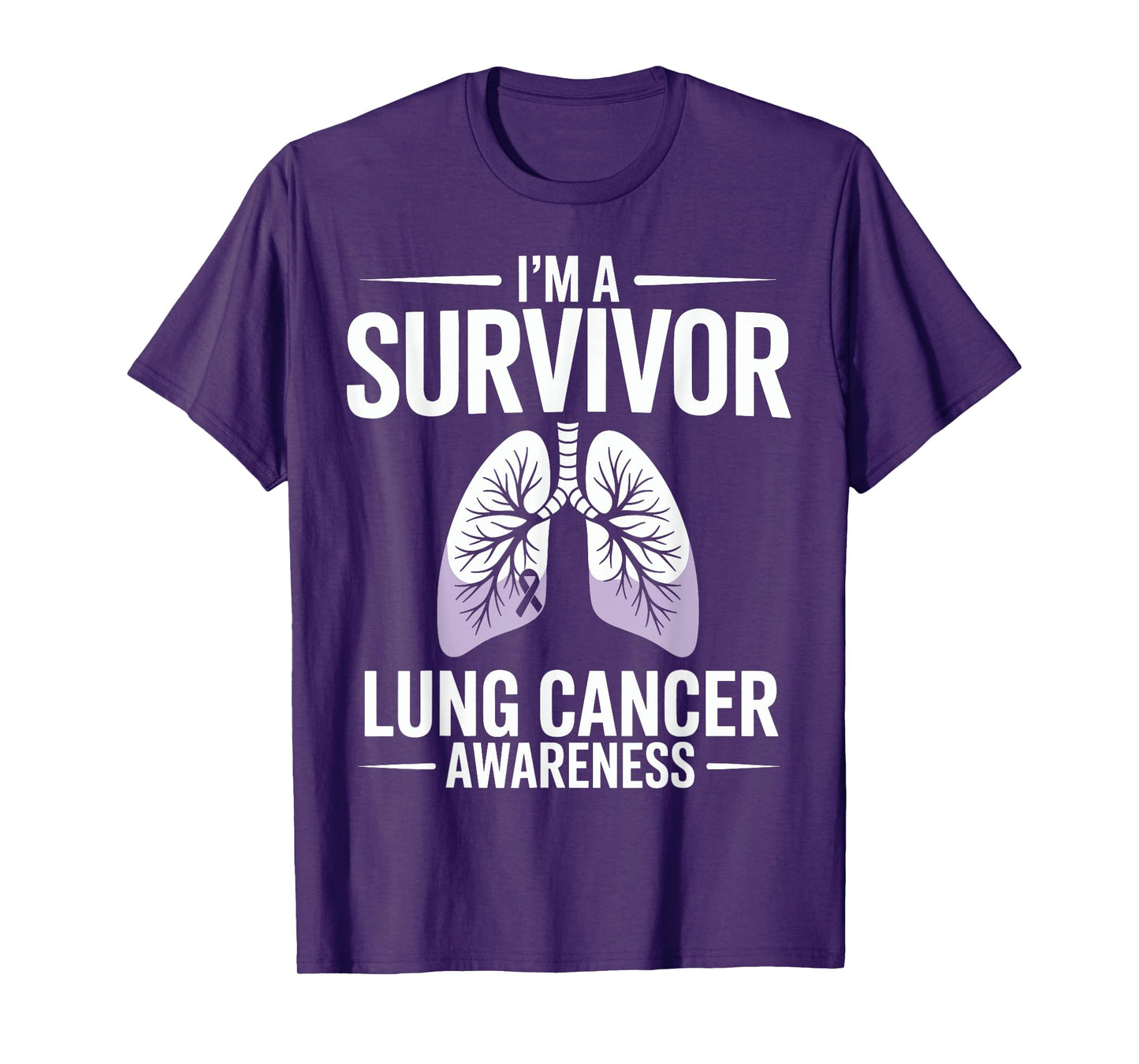 I'm A Survivor Lung Cancer Awareness Funny White Ribbon T-Shirt