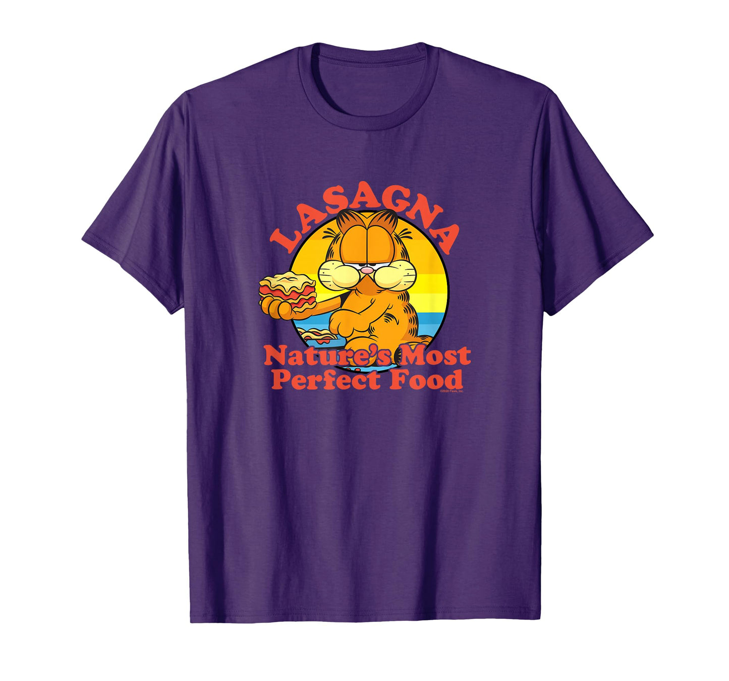 Garfield Lasagna Nature's Most Perfect Food Garfield Circle T-Shirt