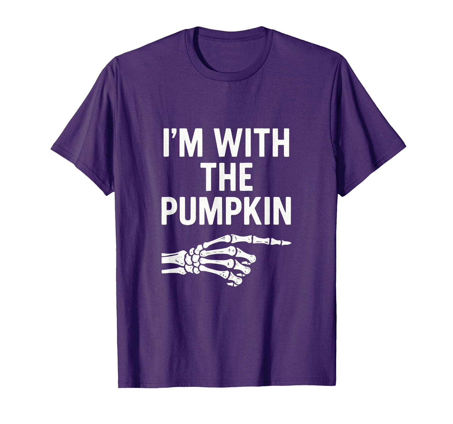 Im with The Pumpkin Funny Halloween Couple Matching T-Shirt