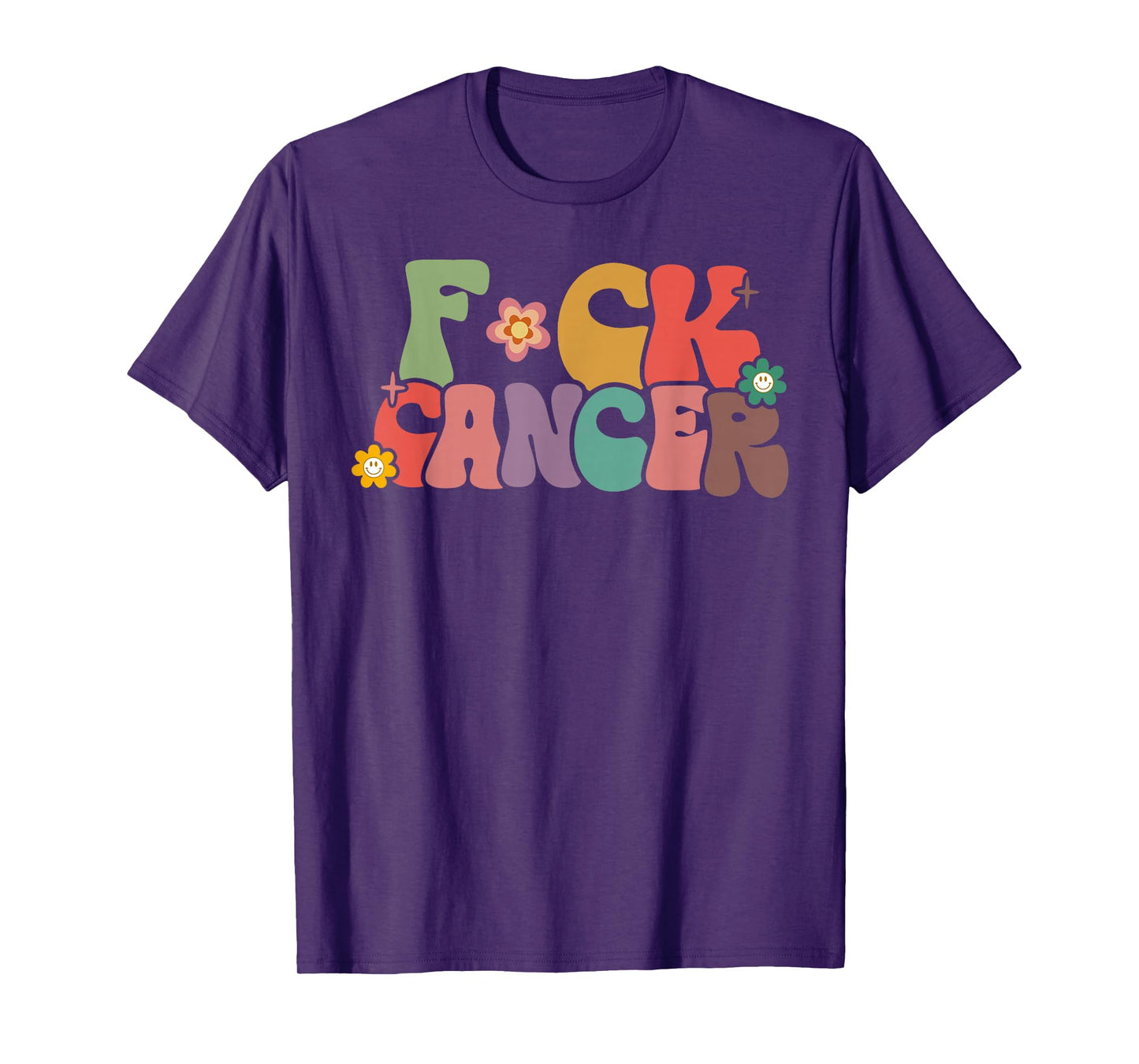 Fuck Cancer Retro Groovy All Cancer Awareness Men Women T-Shirt