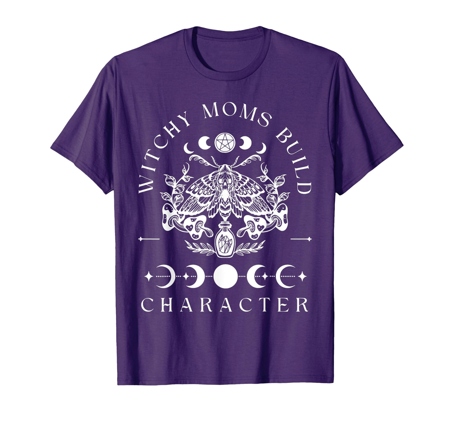 Witchy Moms Build Character Mystical Moth Mother's Day T-Shirt