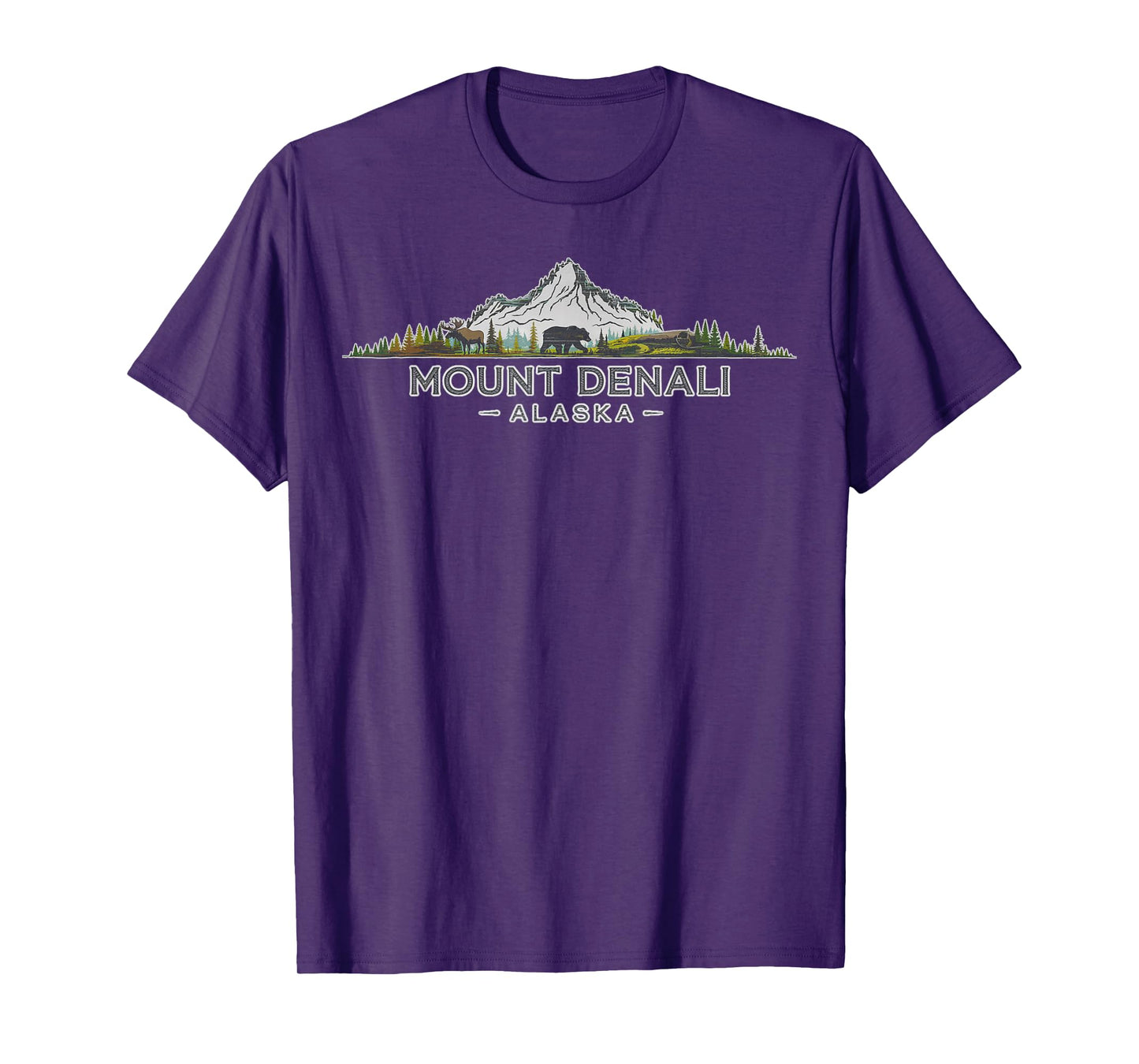 Mount Denali Alaska Souvenir Scenic Wildlife Adventure T-Shirt