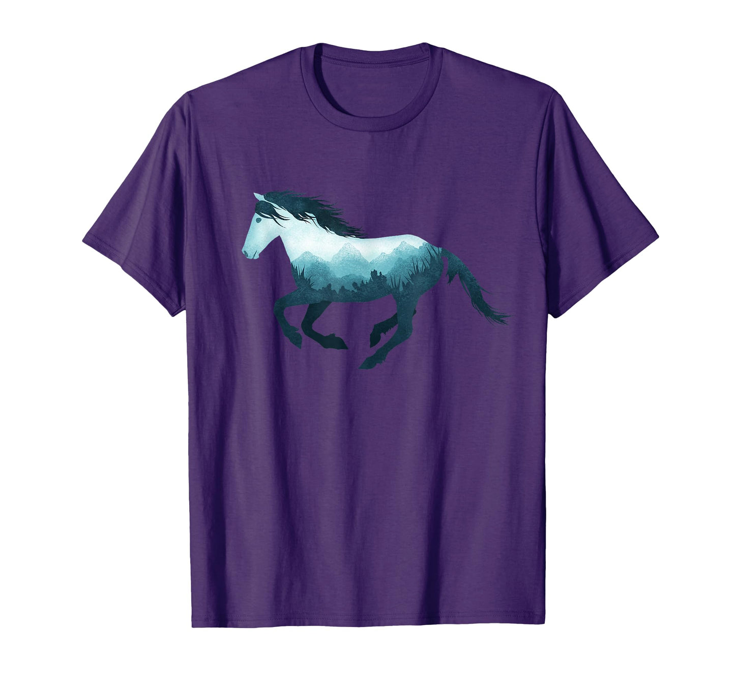 Wild Horse Mustang Equine Double Exposure Wildlife Animal T-Shirt