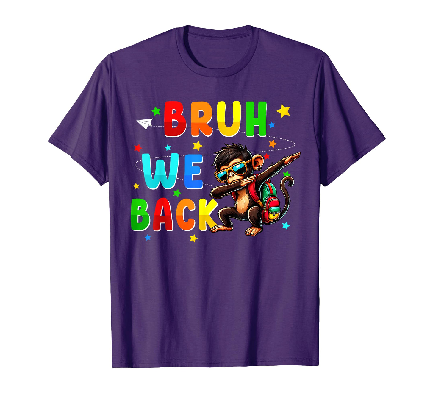 Bruh we back funny back to school stuffs dabbing Monkey T-Shirt