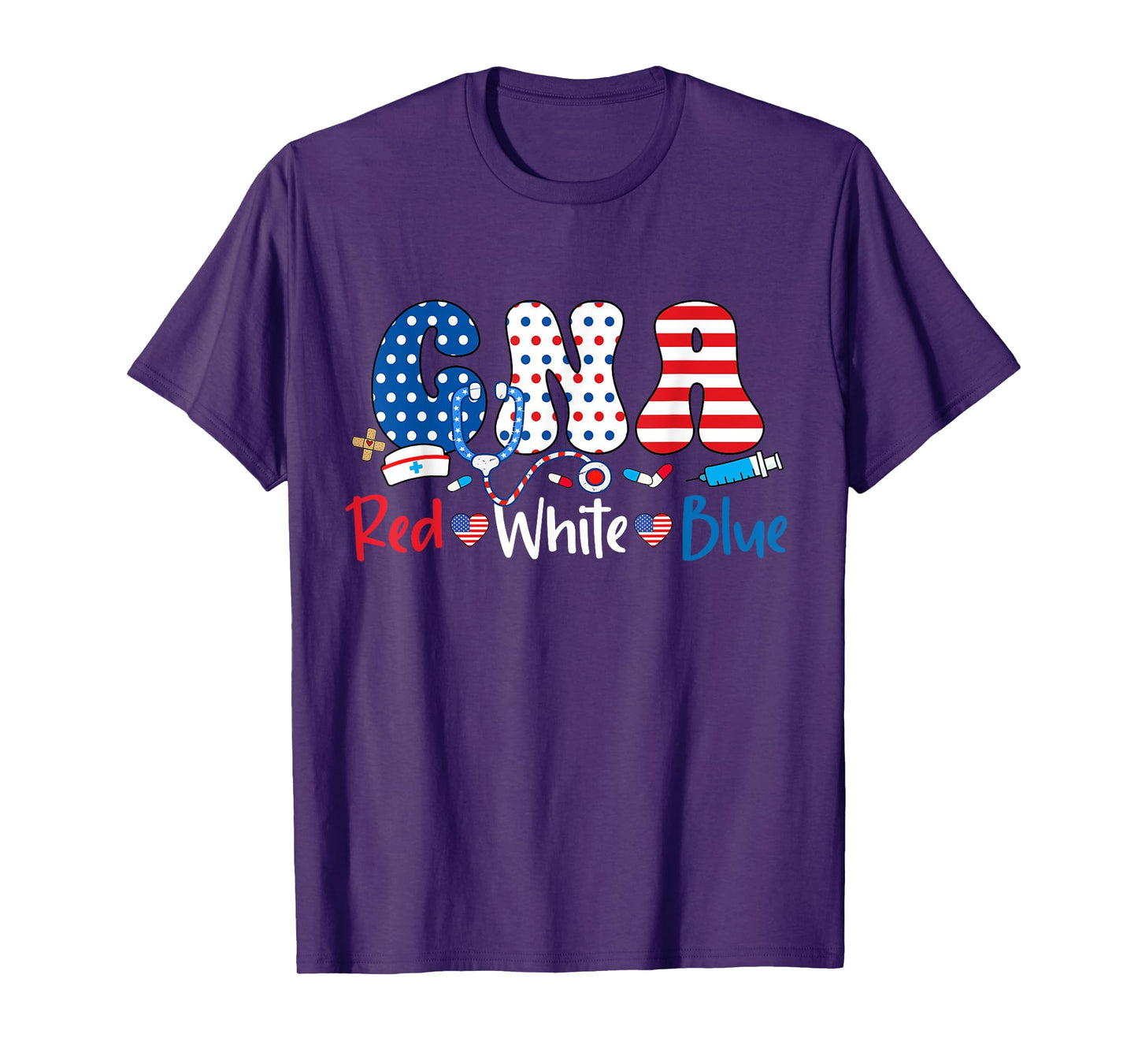 Red White And Blue CNA American Nurse 4th of July CNA T-Shirt