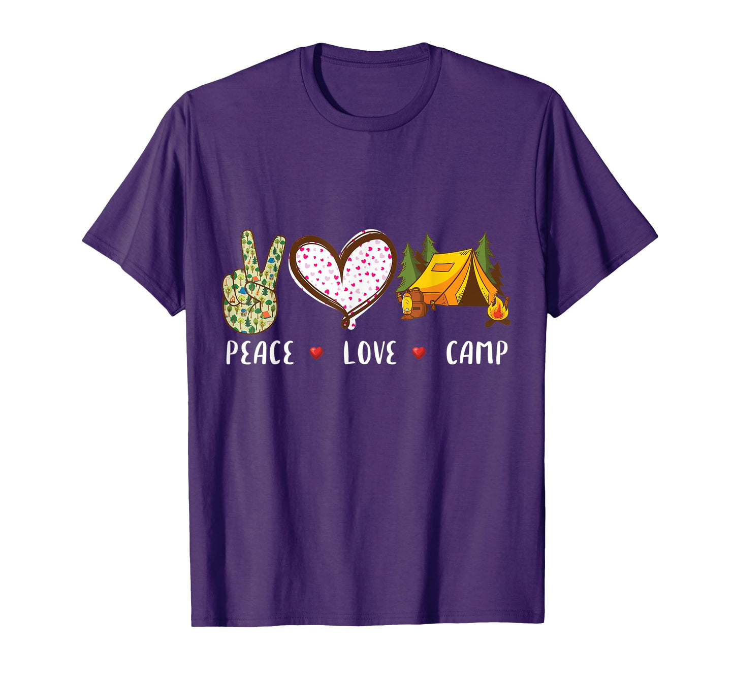 Peace love camp gift for men women kids camping campers T-Shirt