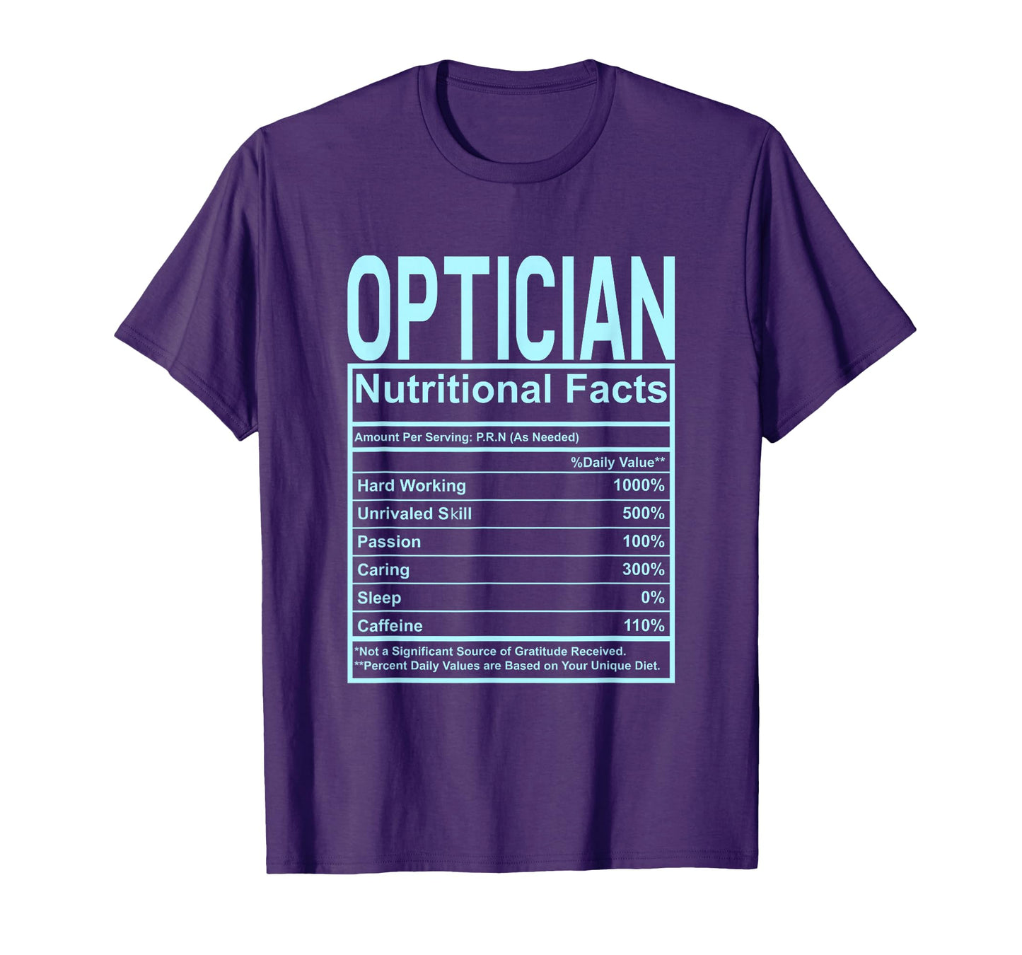 Funny Nutrition Facts Optician T-Shirt
