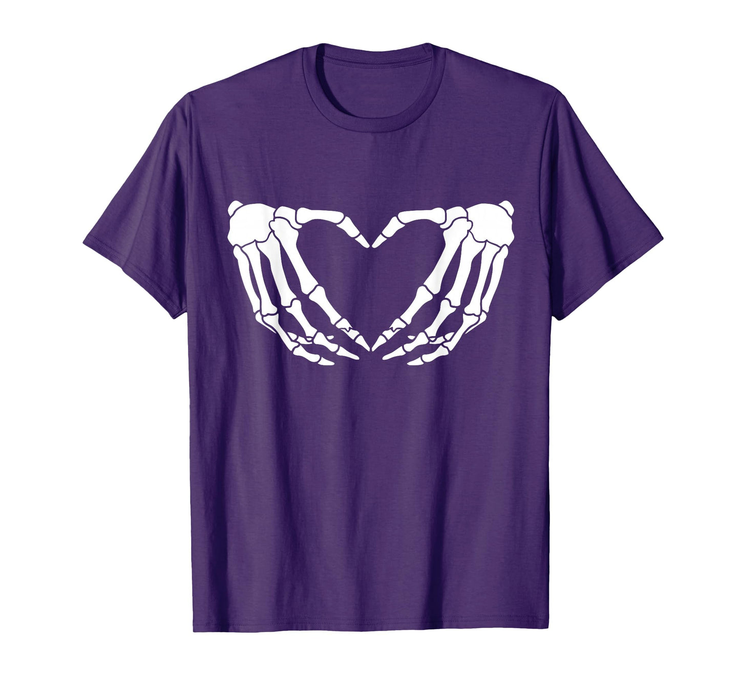 Skeleton Hands Heart Sign Funny Halloween Costume T-Shirt