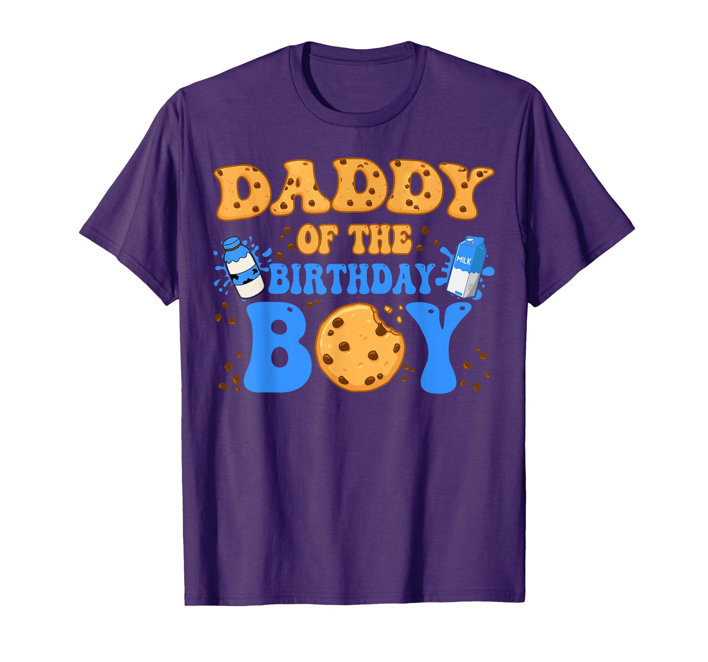 Daddy Of The Birthday Boy Milk and Cookies Lover T-Shirt