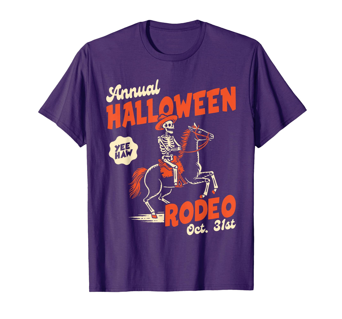 Halloween Rodeo Horse Western Cowboy Fall Autumn Skeleton T-Shirt