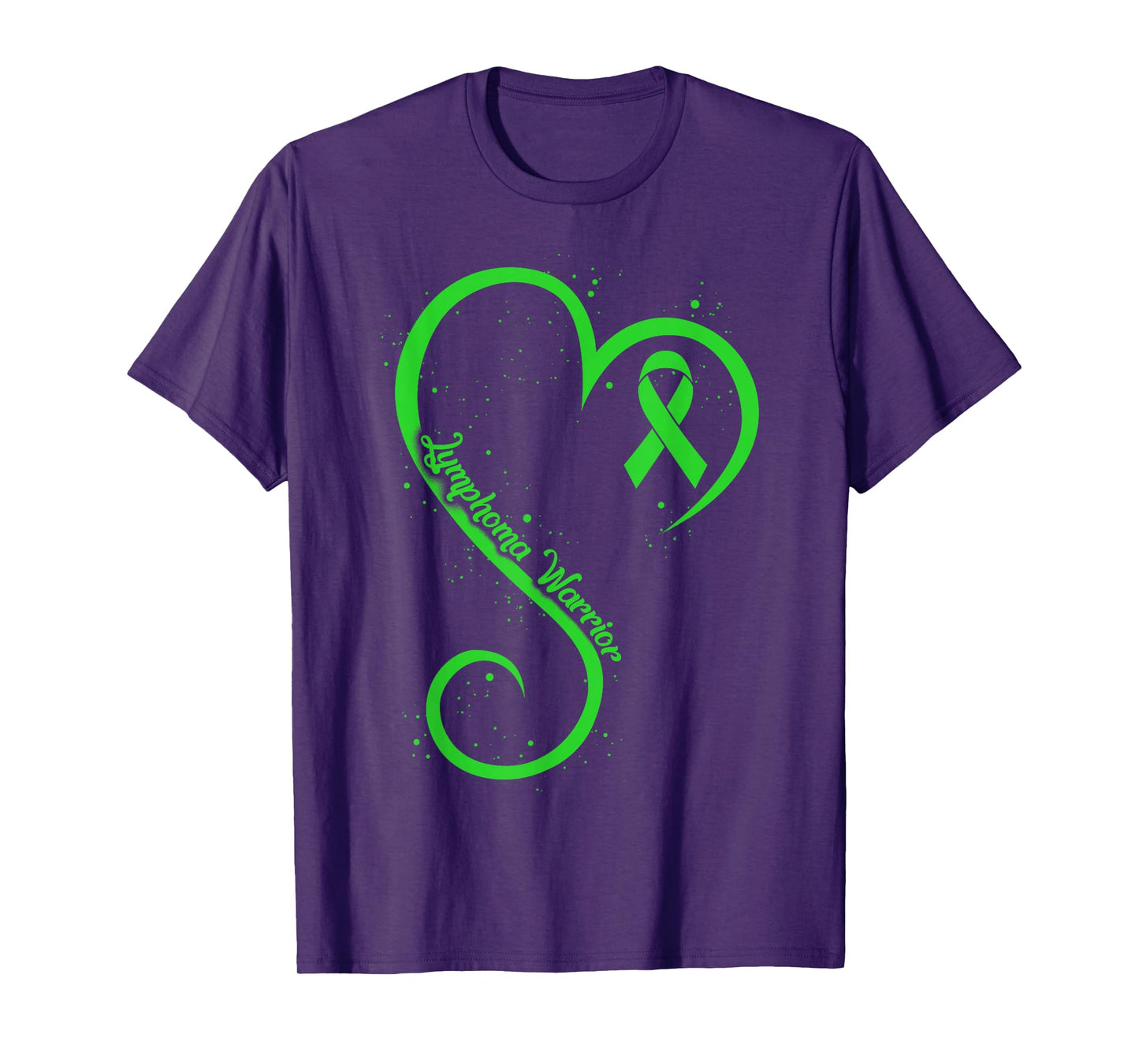 Non Hodgkins Lymphoma Warrior Heart Ribbon Lime Green Cancer T-Shirt