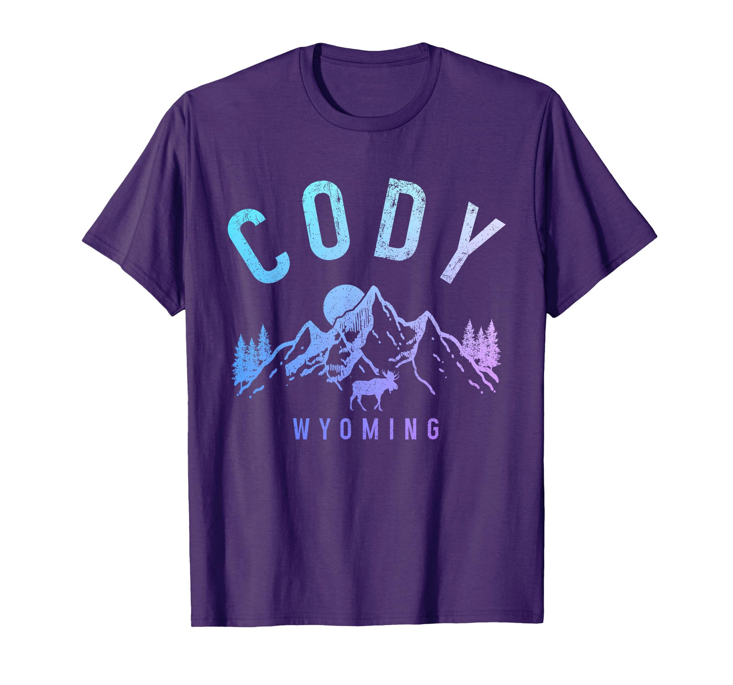 Cody Wyoming Vintage Mountains Moose Nature Lover T-Shirt