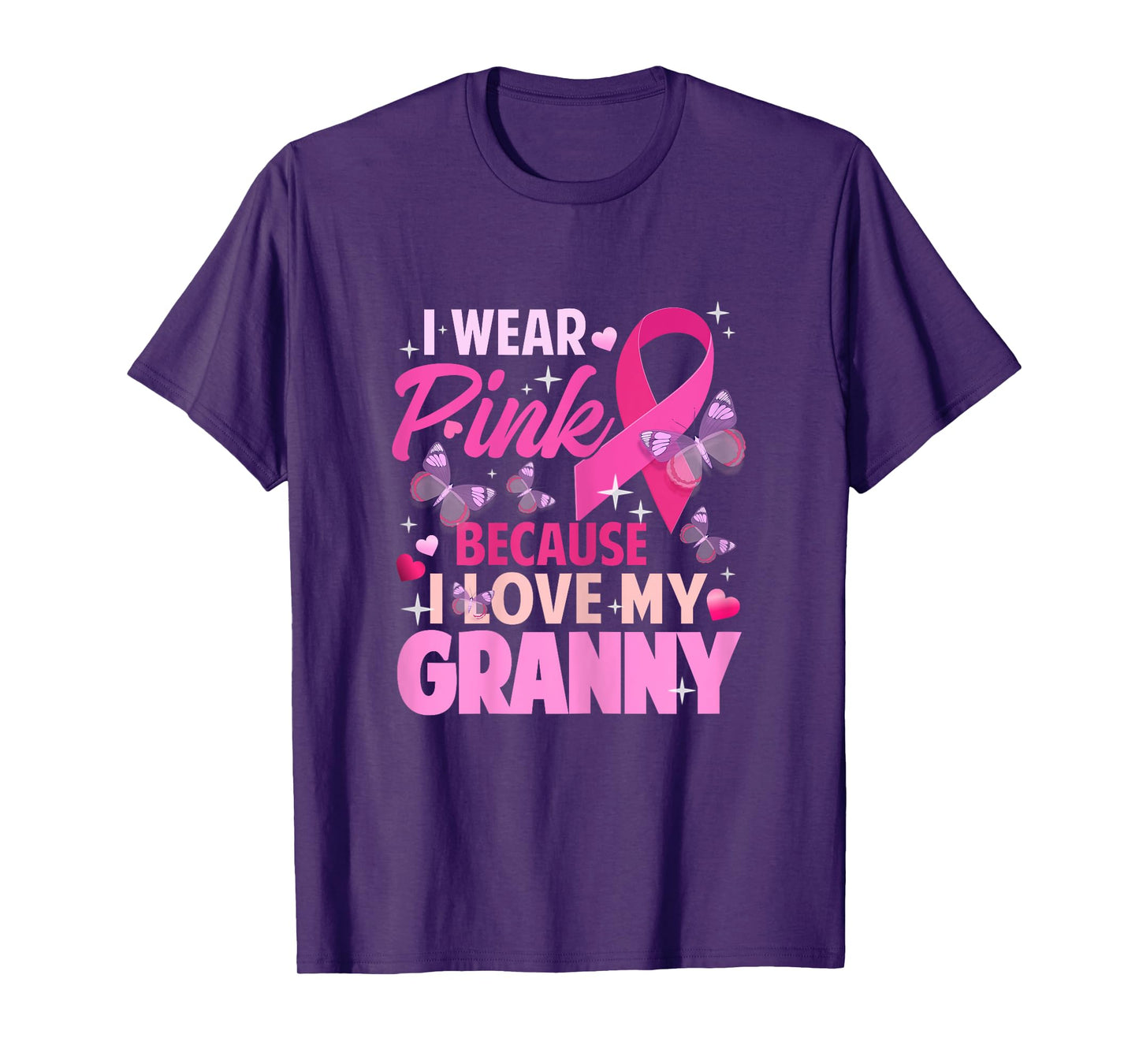 I Wear Pink Love My Granny Breast Cancer Awareness Support T-Shirt