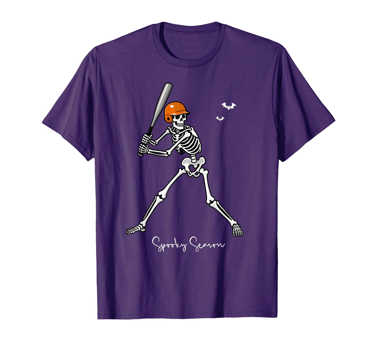 Spooky Season Skeleton Baseball Player Halloween Batter T-Shirt